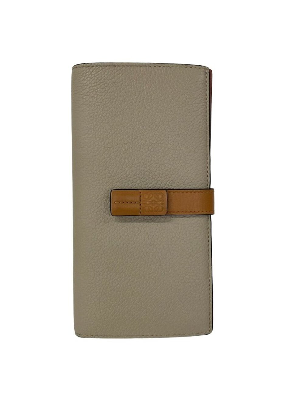 Loewe Wallet Vertical Large Beige Light Brown Leather